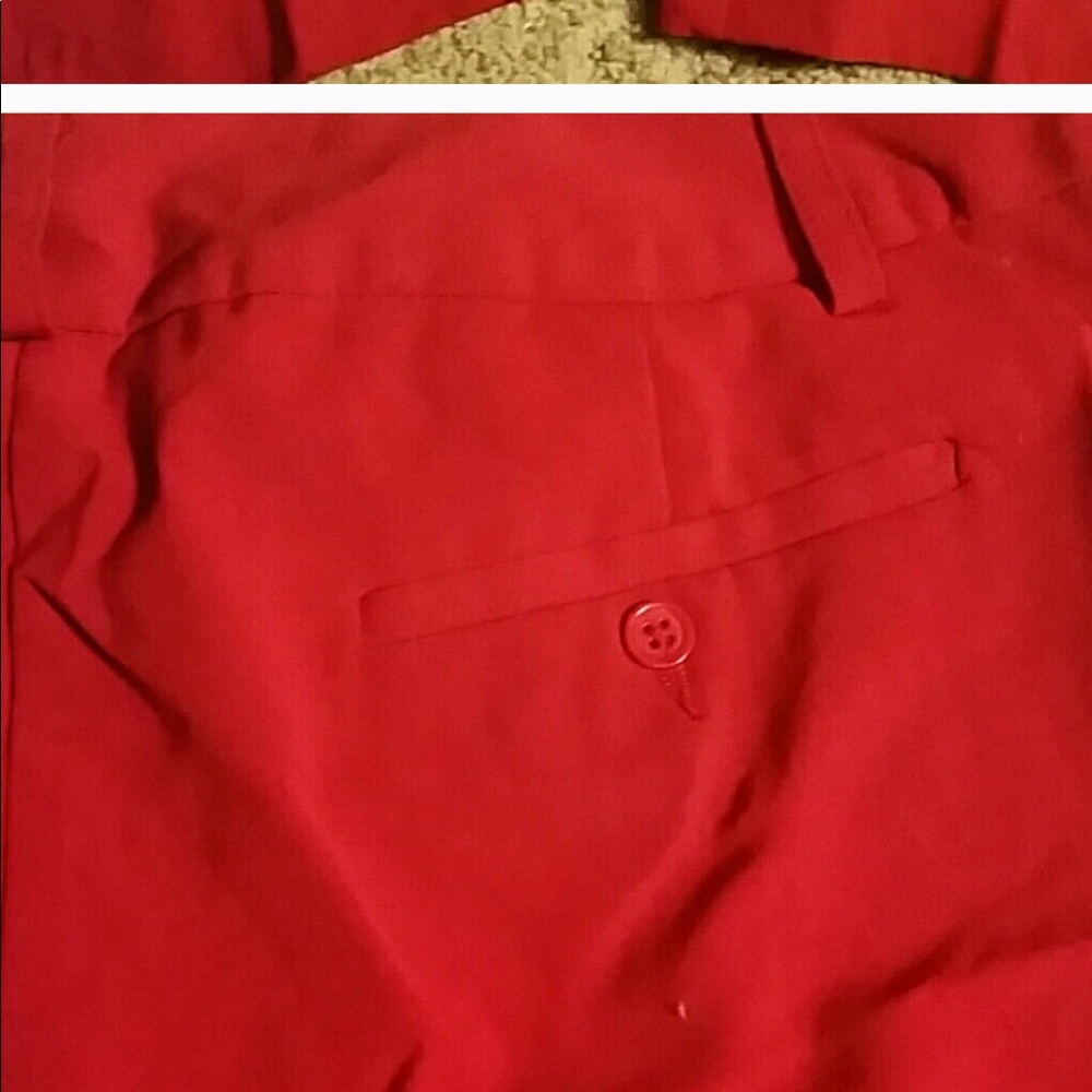 George stretch Red slacks. Short length - Picture 2 of 4
